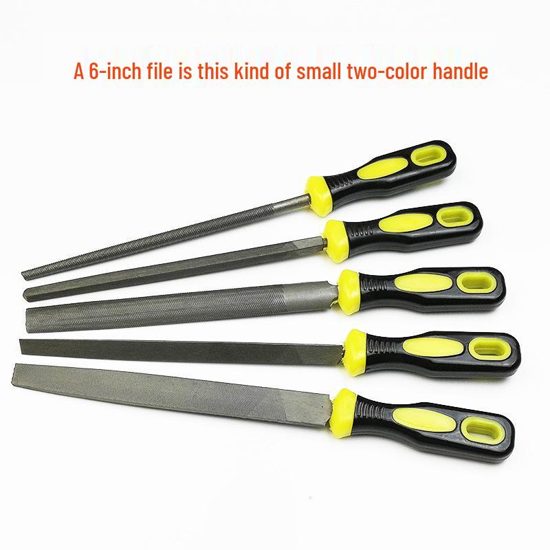 6-inch Flat, 8-inch Half-Round, 10-inch Triangular Square, and Round Metal Grinding Steel File Set