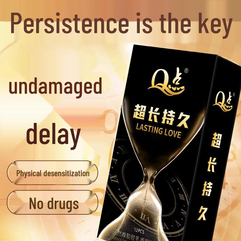 Q Point 369 Large Particle Thickened Desensitizing Condoms - Long-Lasting Delay for Men’s Safety by John Super Bird