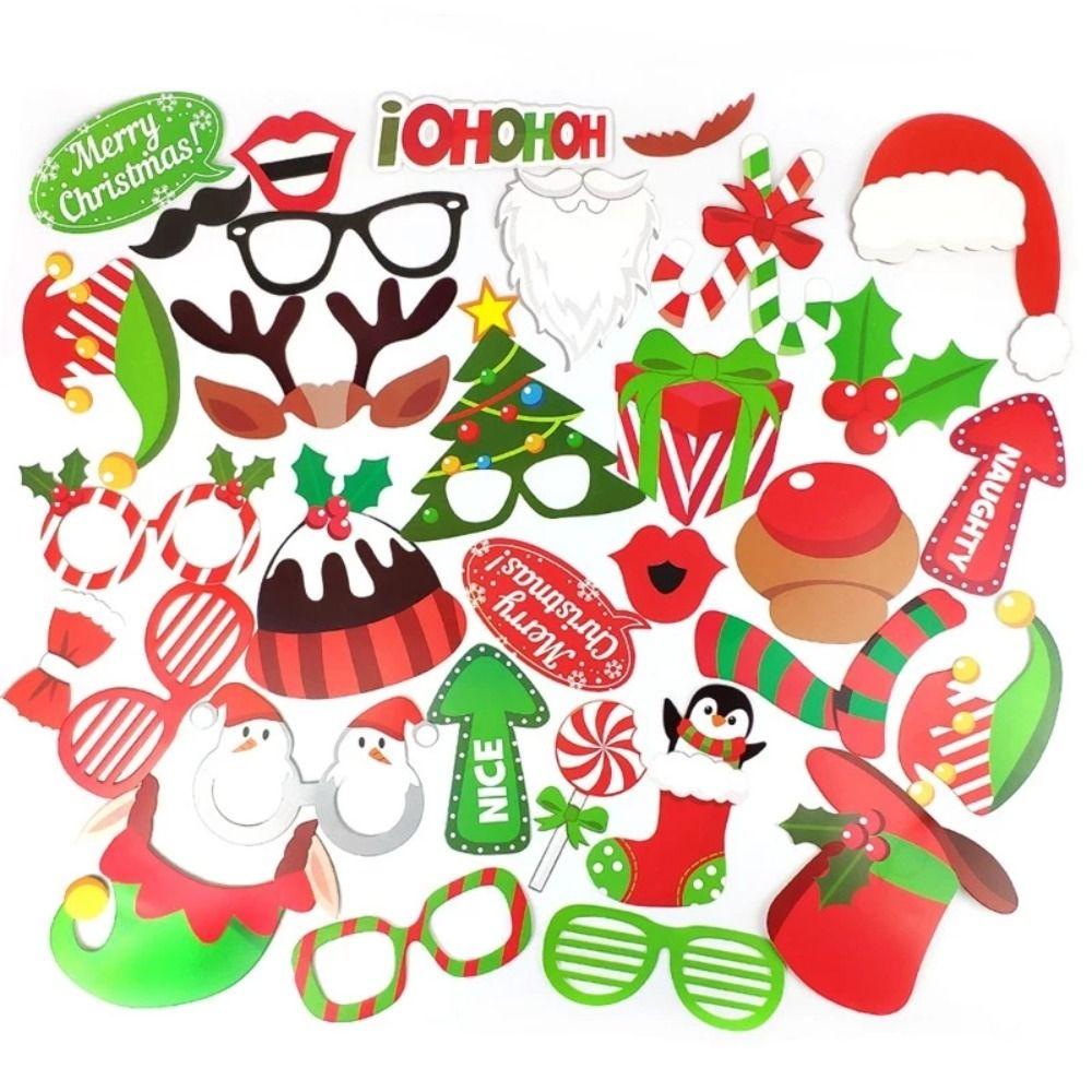 Santa Claus Snowman funny mask Christmas Decorations Photo Props Cartoon Card Party Supplies