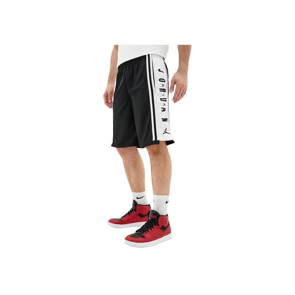 Jordan Printed Logo Color-Block Drawstring Loose-Fit Casual Shorts Men Shorts Black BQ8392-010