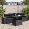 VidaXL Garden Lounge Set 5 Pcs with Cushions Black Wicker 3326716