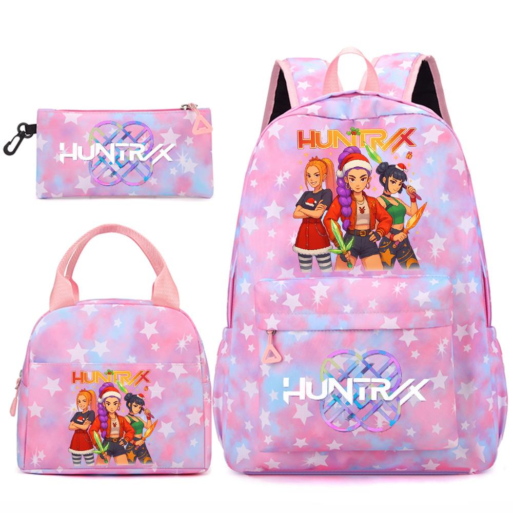 3Pcs/set Christmas Kpop Printed Backpack Handbag Pencil Case for Teenger Student Girl Boy Schoolbag Kid Bookbag Large Capacity Travel Bag Gift