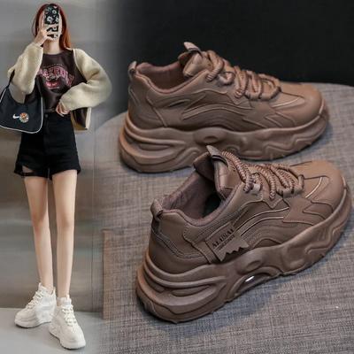 GOOHOJIO Патентная кожа Женские массивные кроссовки Весенние повседневные Толстая подошва Вулканизированная обувь Женские Дышащие сетчатые кроссовки Женские