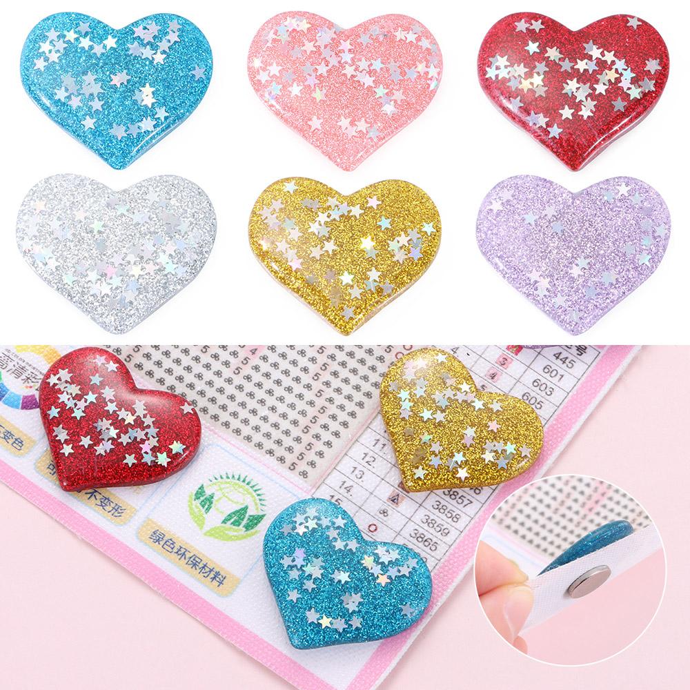 Fridge Magnet Magnet Cover Core Diamond Painting Tool Heart-shaped Diamond Painting Cover Holder