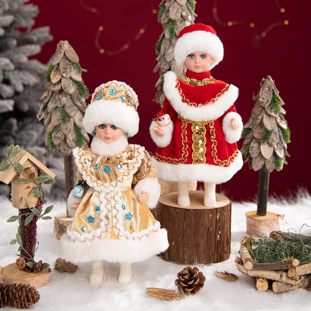 Рождественская кукла, украшения стола, серебряная одежда, великолепная русская детская кукла Снегурочки Навидад Ноэль для рождественского декора