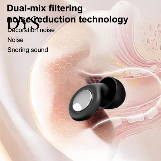 Hearing Protection Earplug 1 Pair Silicone Noise Reduction Earplugs, Multi-Size Tips, Lanyard & Portable Soft Earplugs Case, 58dB for Sleep