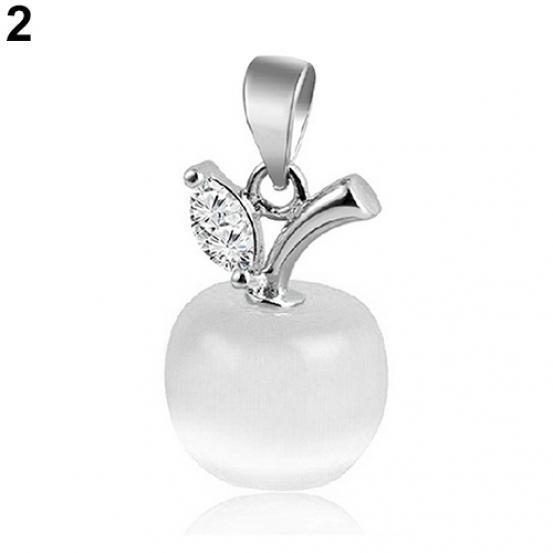 Girl Apple Shape Faux Opal Cubic Zirconia Pendant for Necklace AVE
