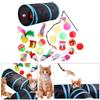 Набор игрушек для кошек и котят, Складные тоннели для домашних кошек, Интерактивная игрушка-мышь с перьями