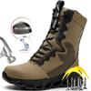 Fashion High Top Work Safety Boots Men Steel Toe Work Boot Dust Proof Tongue Safety Shoes Puncture Proof Anti-smash Construction Sneaker