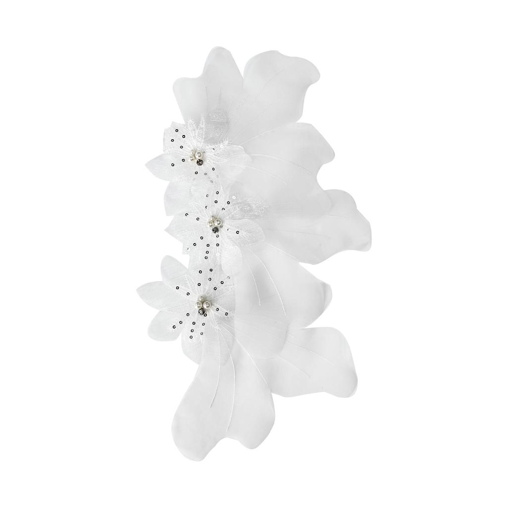 Однотонная органза, трехмерная ткань с бусинами, наклейка, свадебное платье, женская одежда, ручная вышивка, кружевные аксессуары