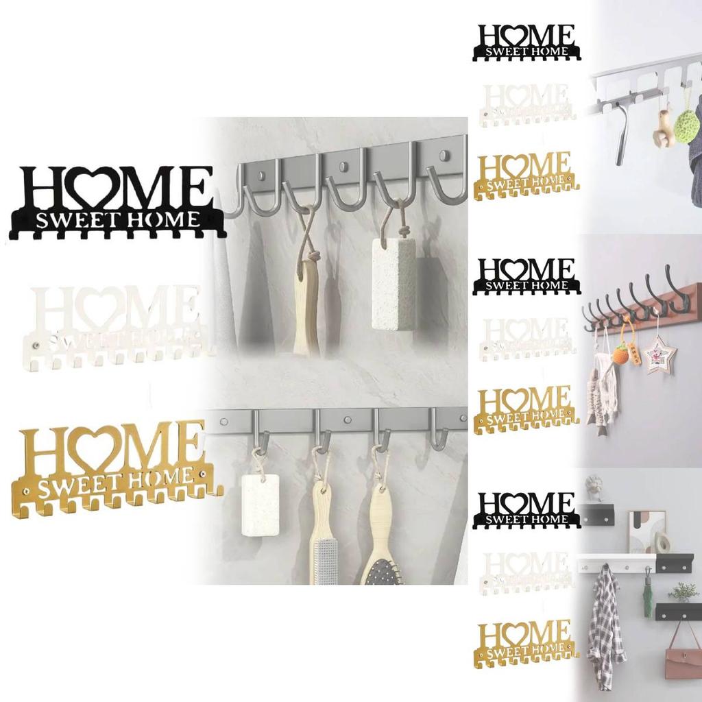 Modern Iron Home Letter Key Towel Organizer With Screw Mount For Household Storage