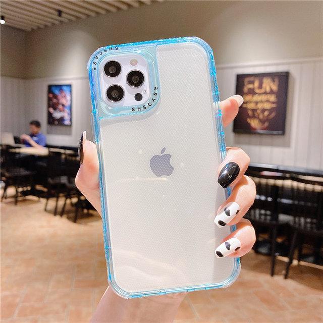 Противоударный прозрачный чехол для телефона Iphone 14 13 11 12 Pro Max Xs X Xr Max 14plus ярких цветов, прозрачная мягкая задняя крышка из ТПУ