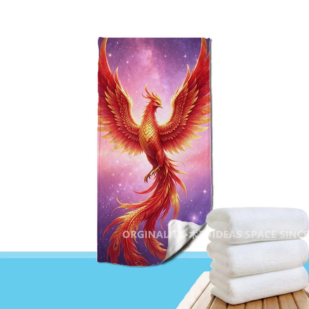 Starry Galaxy Phoenix Beach Towel Patterned Sunscreen And Windproof Suitable For Swimming Pool Camping Travel
