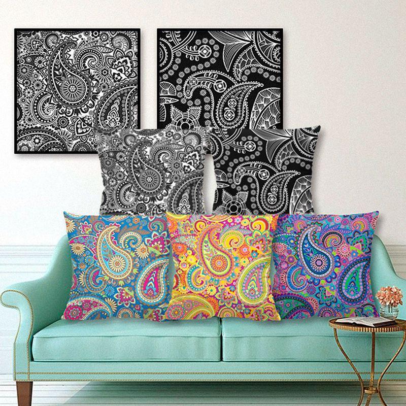 Изысканные этнические наволочки с принтом пейсли для декора винтажного богемного дивана