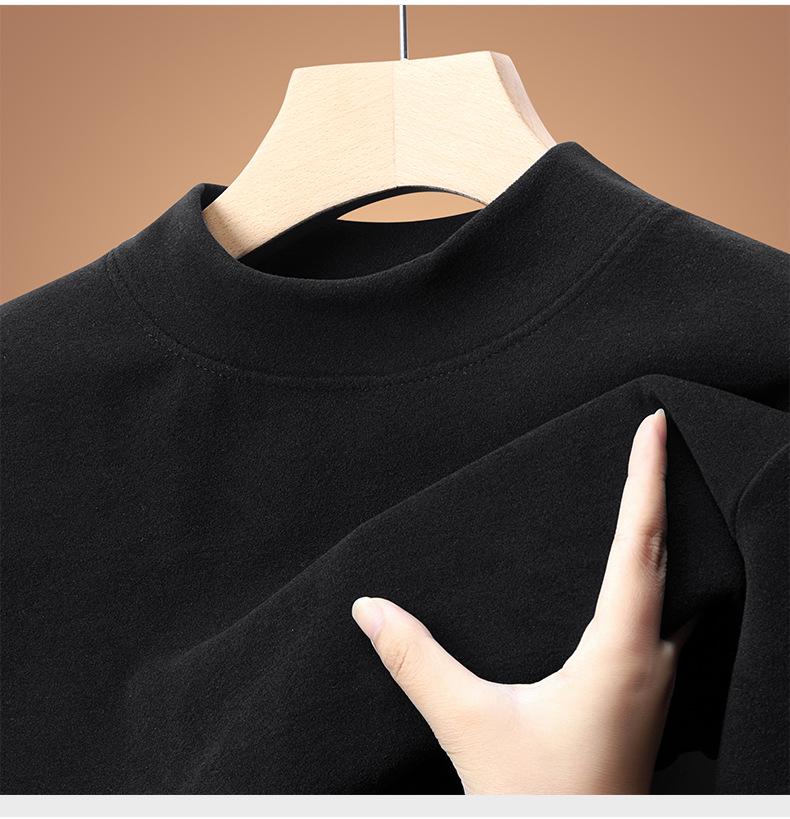 Men's Double-Sided German Velvet Long-Sleeve Warm Turtleneck Top