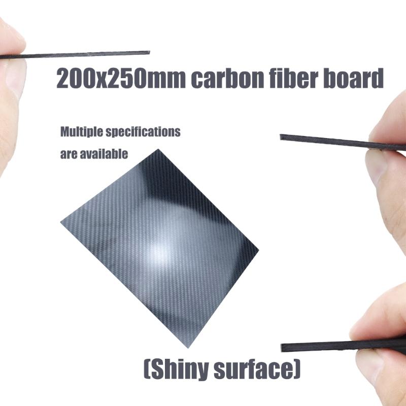 Carbon Fiber Sheet 200x250mm Glossy Finish Flat Carbon Fiber Board Plate Plain Weave Panel Sheet for Kite Remote Drones