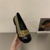 Commuting Versatile Small Leather Shoes Women's 2025 Spring and Summer French Temperament Retro Flat Bottom Gentle Wind Shallow Mouth Belt Buckle Si