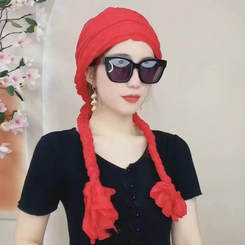 Плетеный платок для девочек, сотканный вручную - модный осенне-зимний воротник и повязка на голову