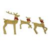 Праздничное украшение в виде оленя, золотистый светодиод, простая сборка, 3 предмета, семейный декор в виде оленя для рождественского фестиваля, двор 