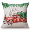 Cute Watercolor Christmas Decoration Sofa Throw Pillow Case Christmas Truck Tree Lovely Puppy Dog Letter Snow Cushion Cover
