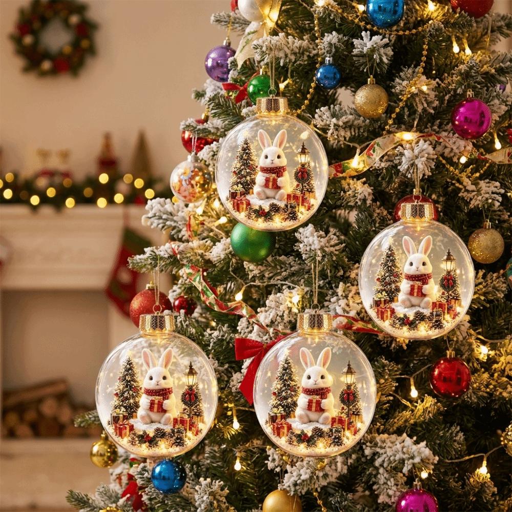 Acrylic Christmas Bauble Ornament Transparent Xmas Tree Hanging Pendant  Winter Scene