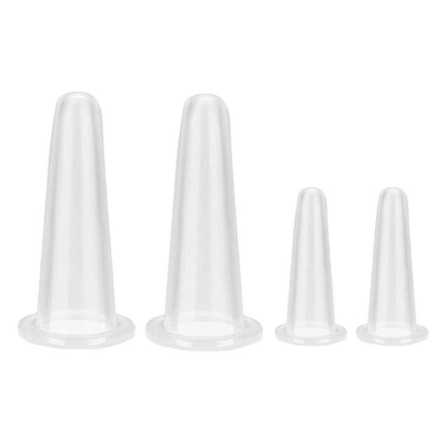 4 шт., набор для баночной терапии, массажные вакуумные банки, силиконовые банки для массажа лица, против целлюлита, против морщин