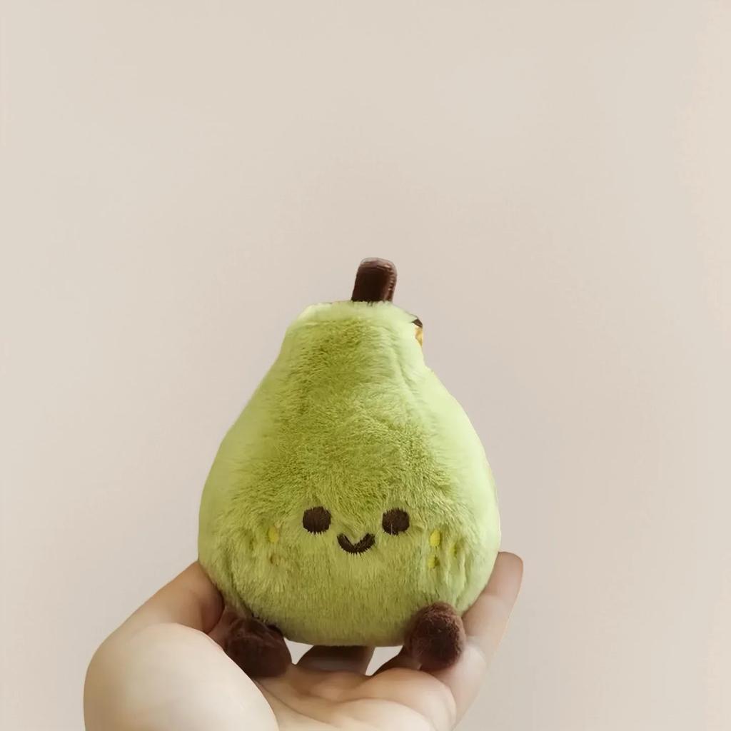 Cartoon Cute Fruit and Vegetable Plush Series Keychain Toy Peach Pear Cherry Doll Smiling Face Fruit Decoration Pet Gift