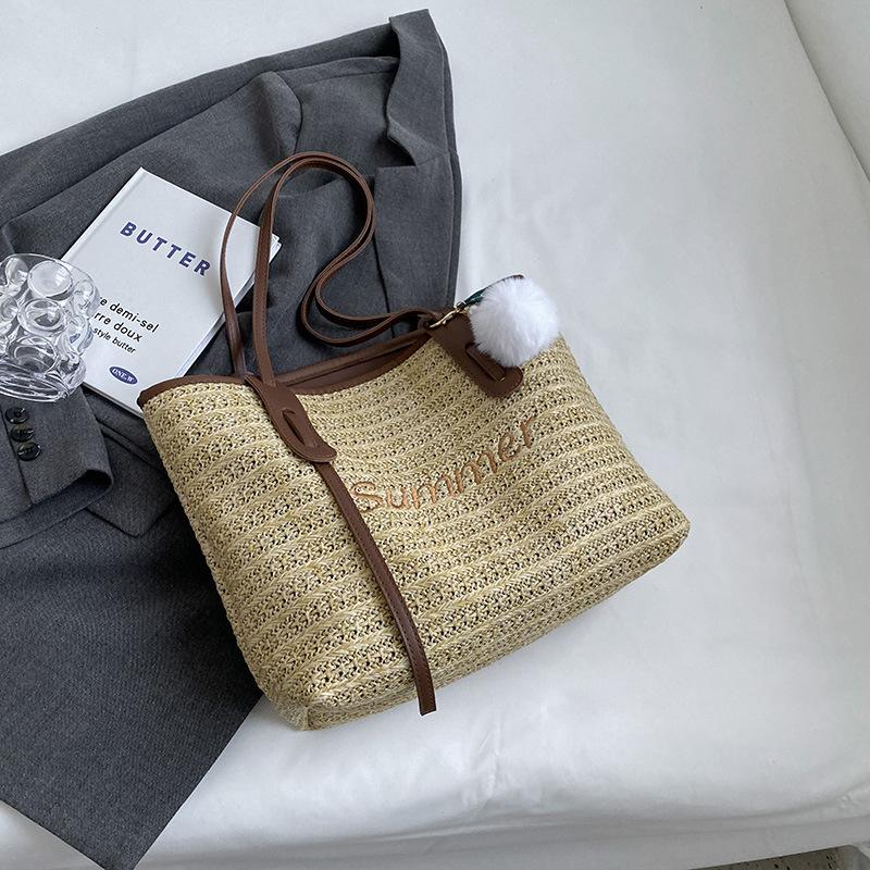 Large-capacity Bag Niche Design Single-shoulder Bag Stylish Woven Tote Bag