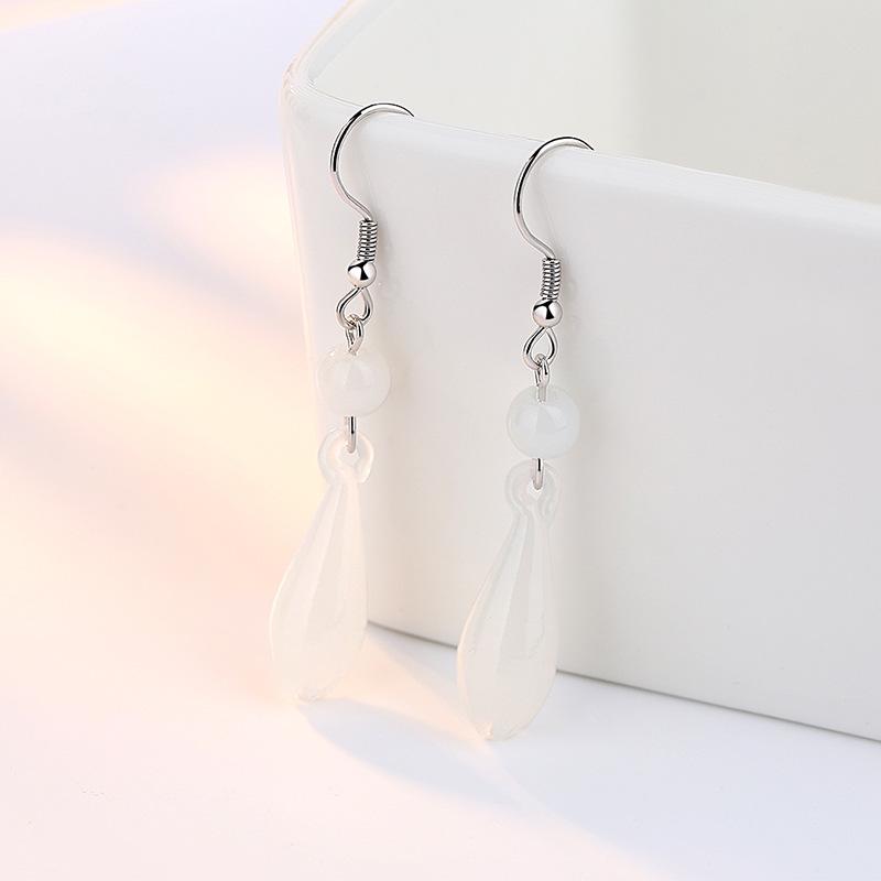 Женские корейские модные элегантные 925 посеребренные антиаллергенные серьги с цветком магнолии, висячие серьги, женские украшения для ушей, рождественский подарок