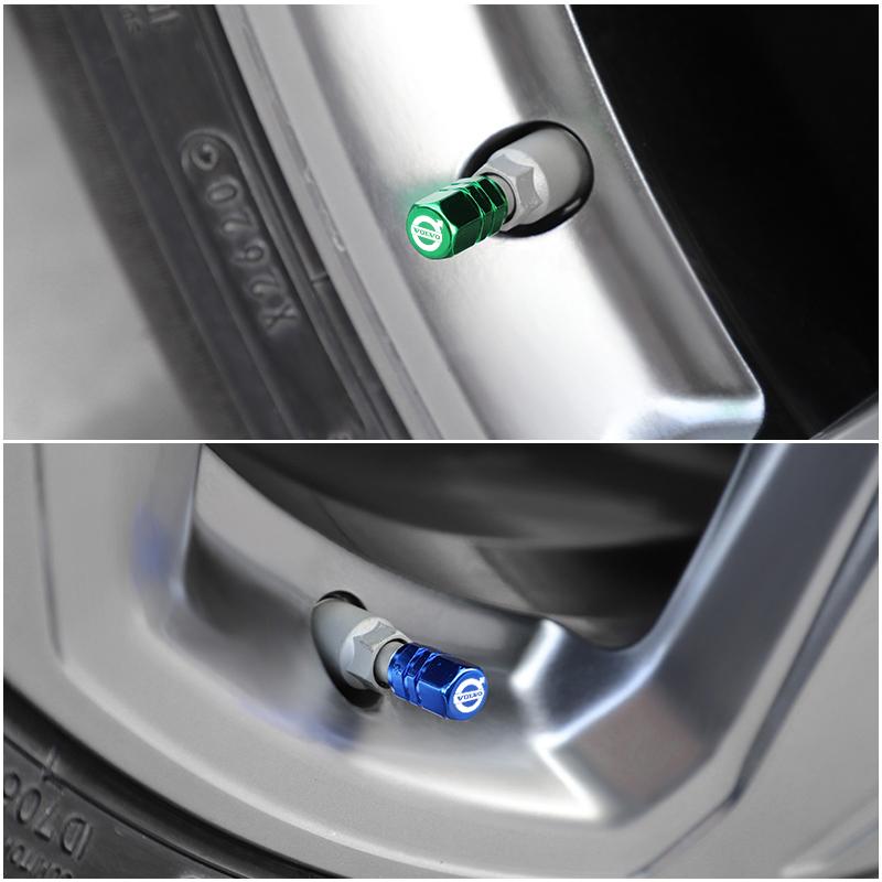 4Pcs Car Wheel Tire Air Valve Caps Stem Cover Accessories For Volvo XC90 V90 V60 XC60 V40 EC40 EX40 S80 S60 S90 C40 XC40 V70 XC7