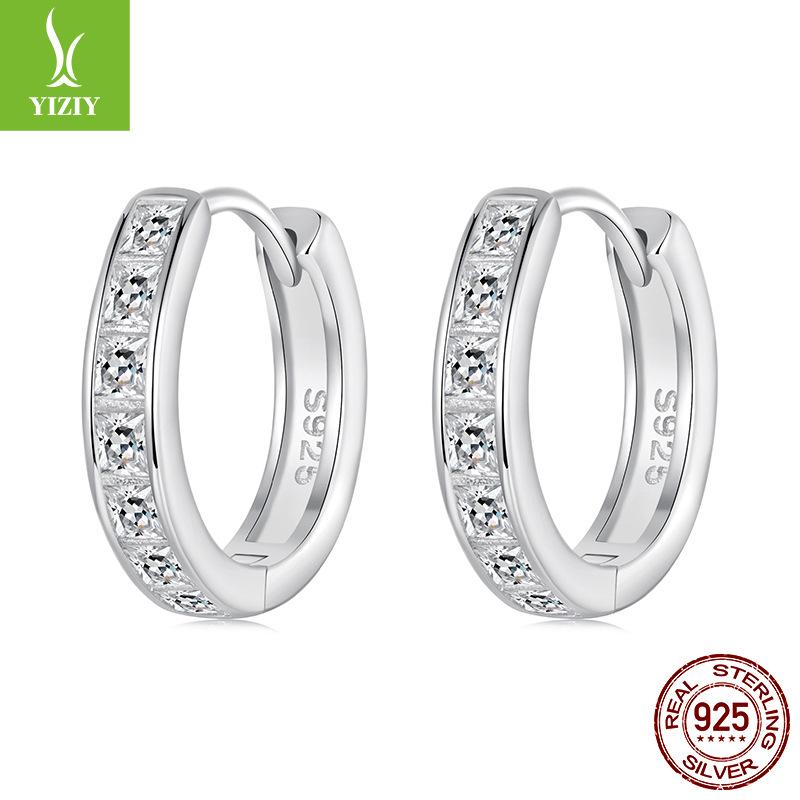 Серьги из стерлингового серебра S925 для женщин, Персонализированные высококачественные серьги-кольца с цирконами, Ювелирные изделия