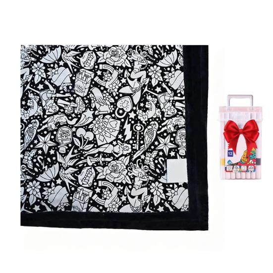 Раскраска-одеяло сделай сам, раскрась свое собственное одеяло, арт-проект с маркерами, моющееся цветное искусство, поделка, плед для домашнего декора, развлечение для праздничной вечеринки