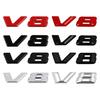 3D Chrome Black V8 Logo Letters Car Fender Emblem Badge Sticker For M/ercedes B/enz A/MG G/L ML SL 500 220 C63 S500 V8 Accessories