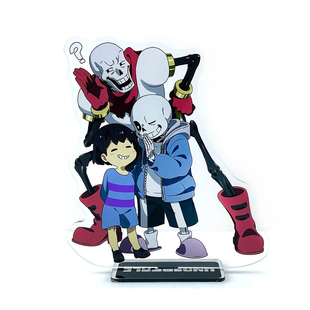 Фигурка Undertale Frisk Sans Papyrus GM на акриловой подставке