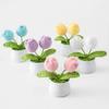 DIY Craft Тюльпан Цветы ручной работы Готовые плетеные цветы ручной работы в горшке Декор для домашнего рабочего стола