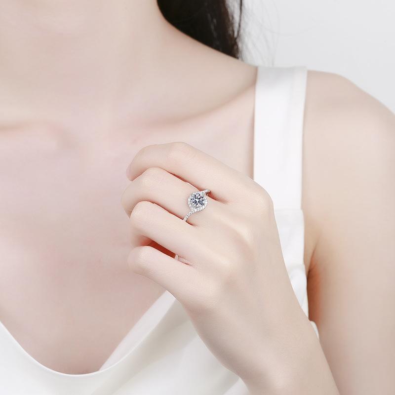 Танцизное классическое кольцо из стерлингового серебра 925 пробы с муассанитом, женские ювелирные изделия, свадебное обещание, подарок для вечеринки