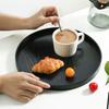 Japanese Black Wooden Dessert Tray, Rectangular Tea Tray, Circular Cake Rack, Cute Tray, Kitchen Accessories, Wooden Tableware