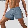 INCERUN Men Elastic Waist Side Zipper Home Wear Mini Pants Shorts Pajamas Underwear