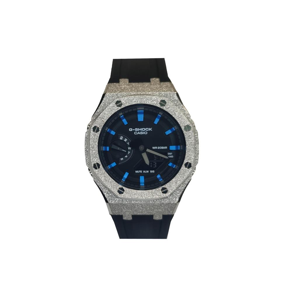 Casio Мужские часы с ЖК-дисплеем и аналоговым двойным дисплеем Серия Black GA-2100-1A1(Watch3--)