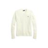 Женский свитер с круглым вырезом и вышитым логотипом Polo, цвет Off-White 211910421-001
