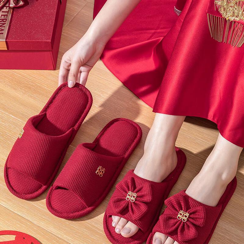 Свадебные тапочки с бантом для пары