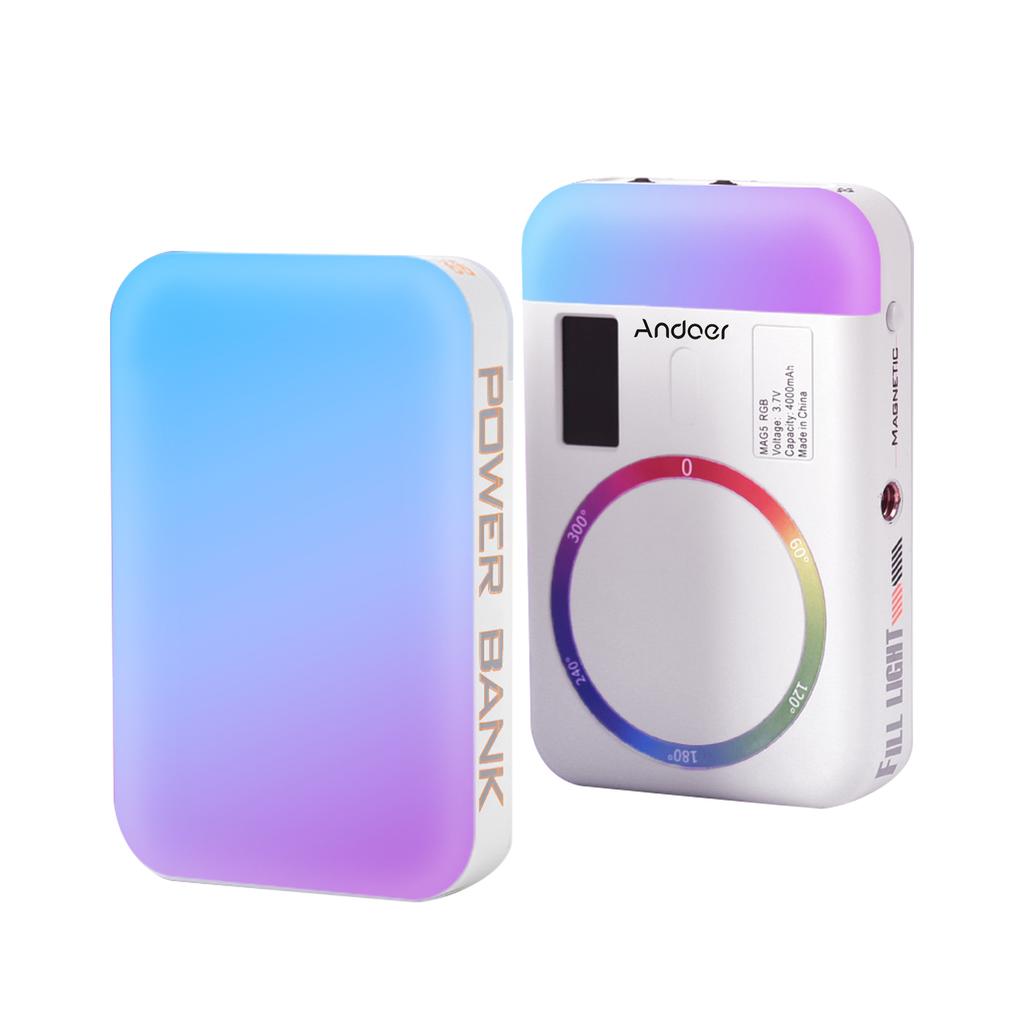 Andoer MAG5 RGB Видеосвет Двусторонний Свет для Фотосъемки 2500K-9000K Регулируемый Заполняющий Свет для Камеры Телефона