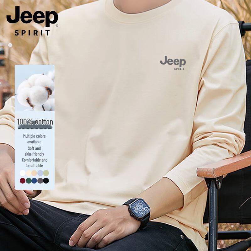 Мужская футболка с длинным рукавом и графическим принтом JEEP SPIRIT из гребенчатого хлопка