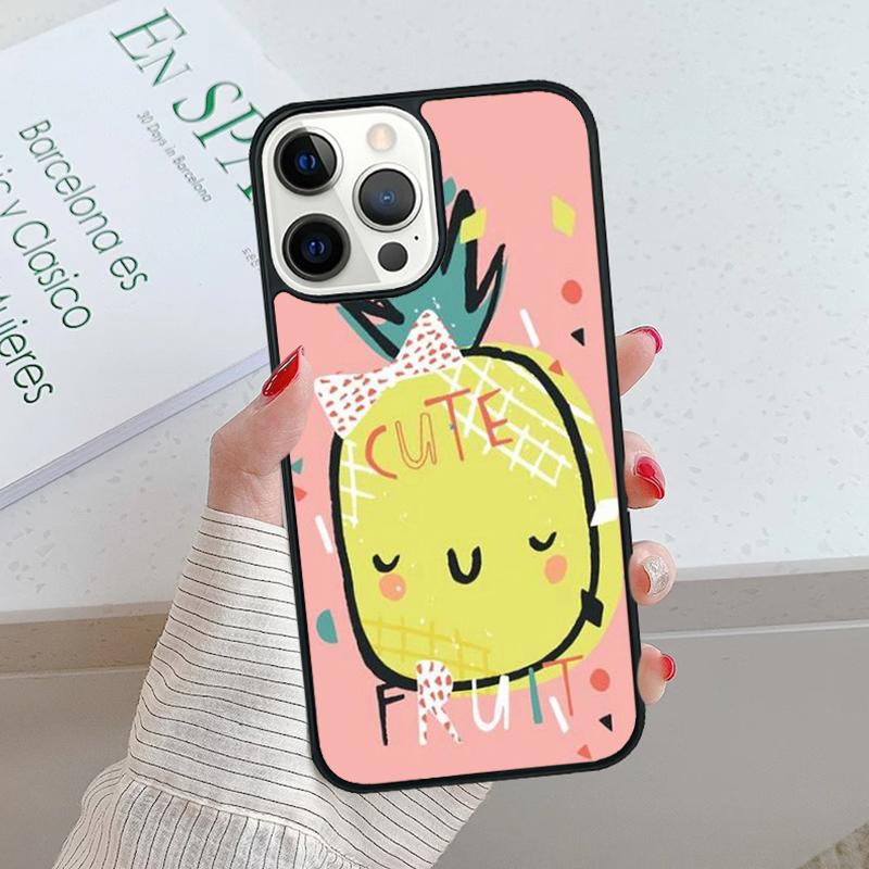 Милый чехол для телефона с рисунком ананаса для iPhone 17 Air 15 16 16e 14 13 Pro Max Coque 12 11 Pro Max PLUS мобильные fundas чехол