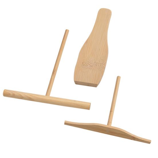 1/1 Set Crepe Spreader Heat-resistant Burr-free Non-stick Time-saving Scratch Resistant Bamboo Dragonfly Egg Pie Scraper Home Supply