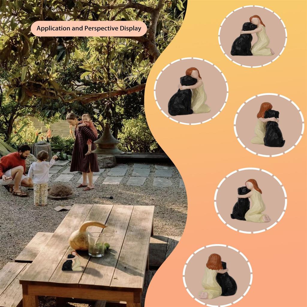 Пара Фигурка Семья Собака Смолы Статуэтка Родитель Сын Дочь Скульптура Домашний Рабочий Стол Книжные Полки Декор Орнамент Подарок