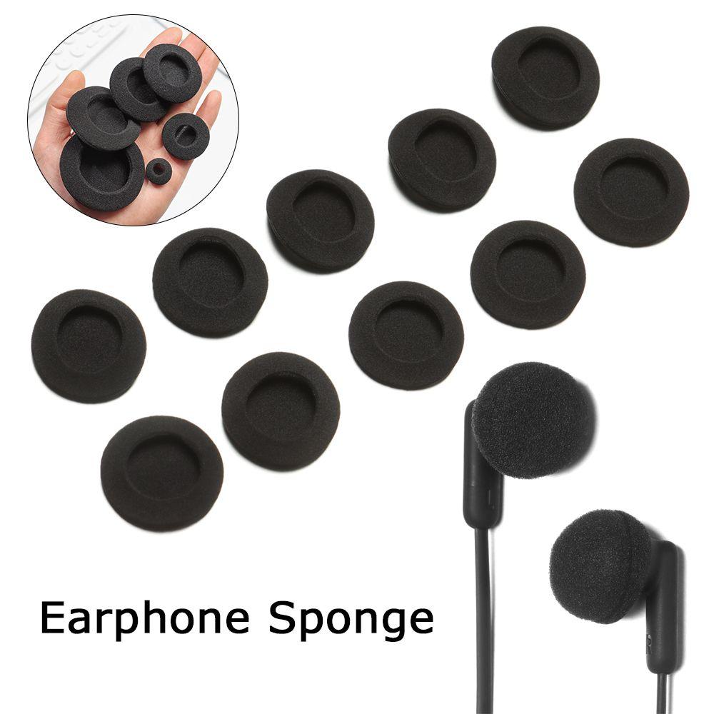 10pcs Durable Ear Pads Headphones Earphone Sponge Black Soft Foam Headset Cushion