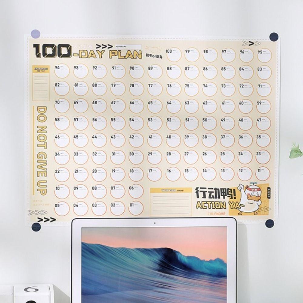 Фитнес 100-дневный план-лист Список дел Настенный план-планировщик Контрольный список Домашний офис