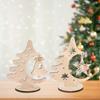1pcWooden Christmas Tree Ornaments Hollow Christmas Tree Star Bell OrnamentsDIYPendant Desktop Display Party Gift