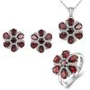 925 Sterling Silver Jewelry Set with Natural Red Garnet 13.5ct Gemstones Fine jewelry,Jan. Birthstone Special Gift for Women